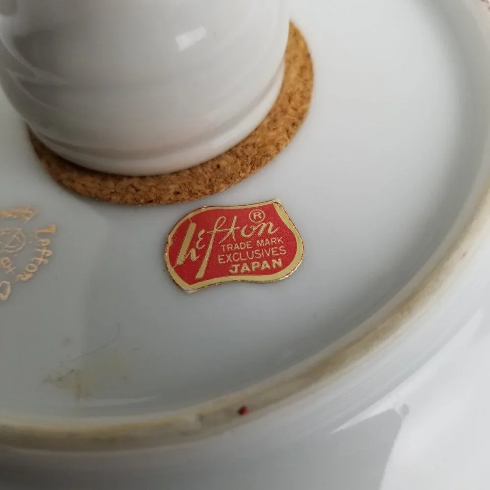 Vintage Lefton Holly Christmas Porcelain Compote Gold Trim Pedestal Japan 7956